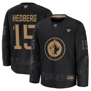 Anders Hedberg Youth Fanatics Winnipeg Jets Premium Black 2024 Military Appreciation Practice Jersey