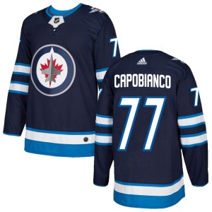 Kyle Capobianco Men's Adidas Winnipeg Jets Authentic Navy Home Jersey