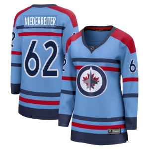 Nino Niederreiter Women's Fanatics Branded Winnipeg Jets Breakaway Light Blue Anniversary Jersey