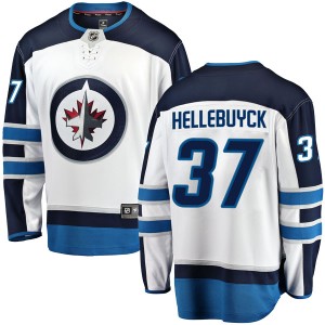 Connor Hellebuyck Men's Fanatics Branded Winnipeg Jets Breakaway White Away Jersey