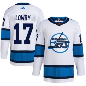 Adam Lowry Men's Adidas Winnipeg Jets Authentic White Reverse Retro 2.0 Jersey